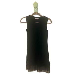 Logo Tunic Tank NWOT Chiffon Swiss Dot Tulle Layers Pleated Lori Black Long